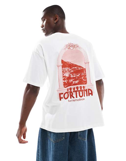 ASOS DESIGN oversized t-shirt with scenic graphic in white