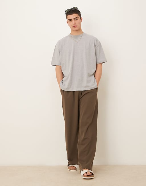 ASOS DESIGN Oversized T-shirt With Scenic Graphic In Grey Marl
