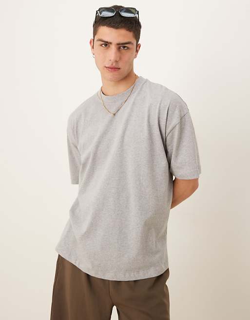 ASOS DESIGN Oversized T-shirt With Scenic Graphic In Grey Marl