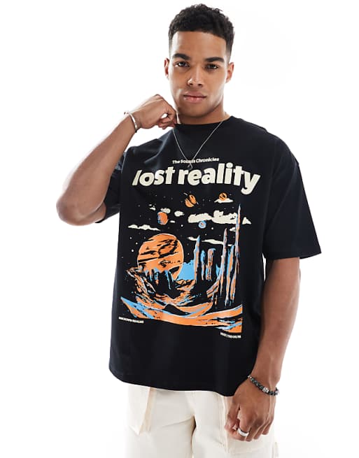 ASOS DESIGN Oversized T-shirt With Scenic Graphic In Black