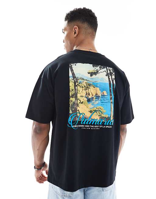 ASOS DESIGN Oversized T-shirt With Scenic Graphic In Black