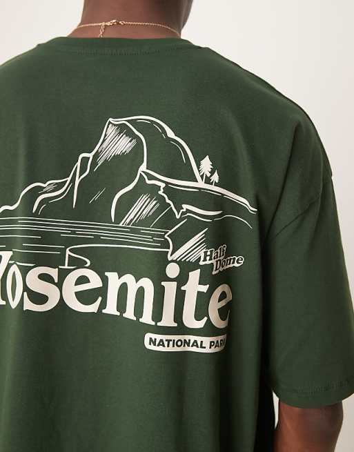 ASOS DESIGN Oversized T-shirt With Scenic Graphic In Green