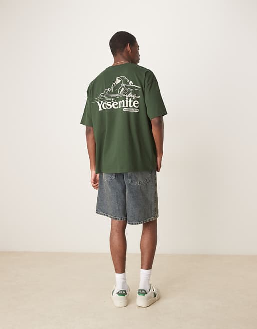 ASOS DESIGN Oversized T-shirt With Scenic Graphic In Green