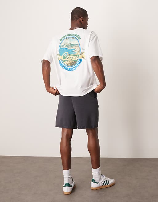 ASOS DESIGN Oversized T-shirt With Scenic Graphics In White