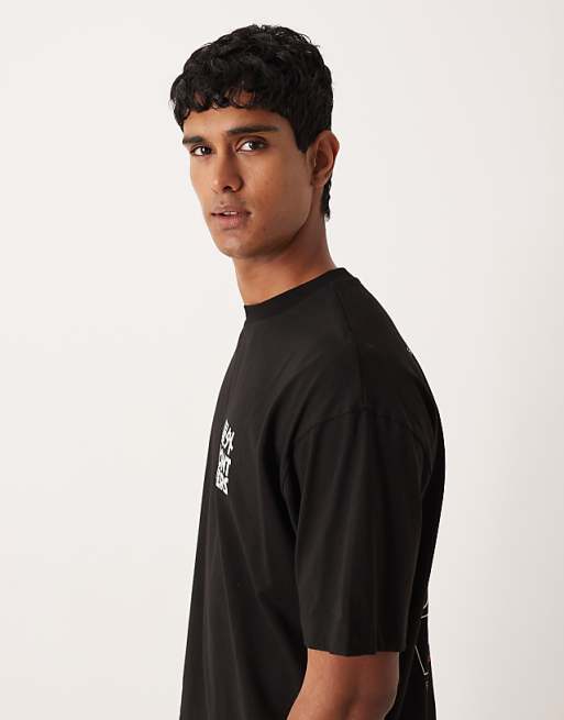 ASOS DESIGN Oversized T-shirt With Shibuya Text Graphic With Black