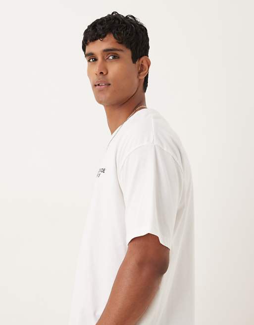 ASOS DESIGN Oversized T-shirt With Spine Print In White