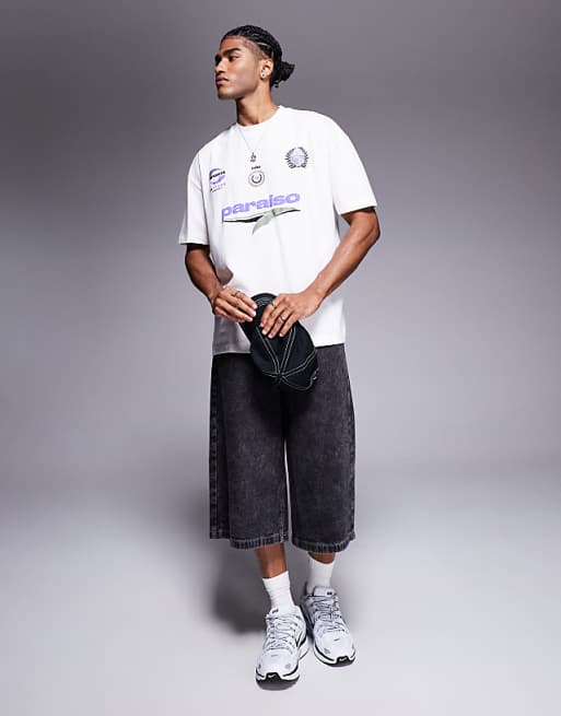 ASOS DESIGN Oversized T-shirt With Sport Graphic In Cream