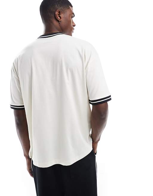 ASOS DESIGN Oversized T-shirt With Sports Front Print In Off-white