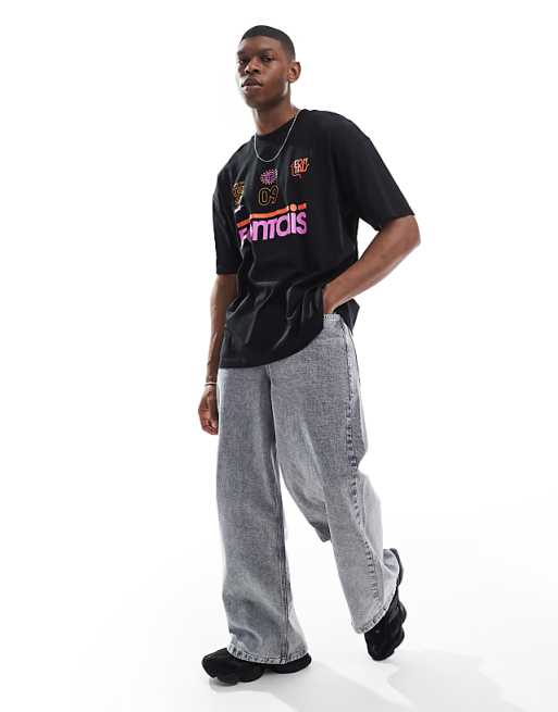 ASOS DESIGN Oversized T-shirt With Sports Graphic In Black