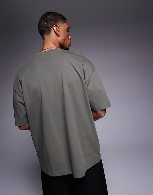 ASOS DESIGN Oversized T-shirt With Sports Graphic In Khaki