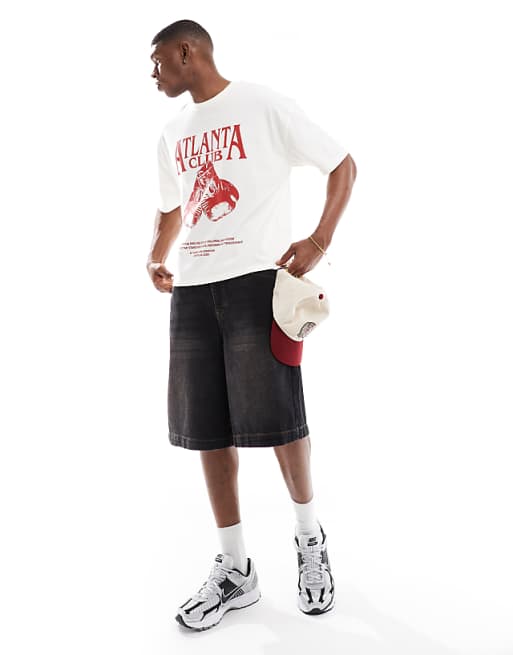 ASOS DESIGN Oversized T-shirt With Sports Graphic In Off White