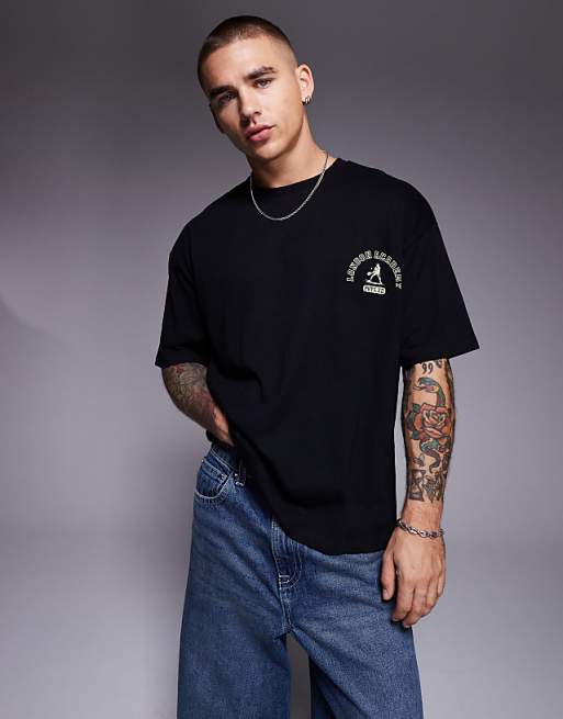 ASOS DESIGN Oversized T-shirt With Sports Graphic In Black