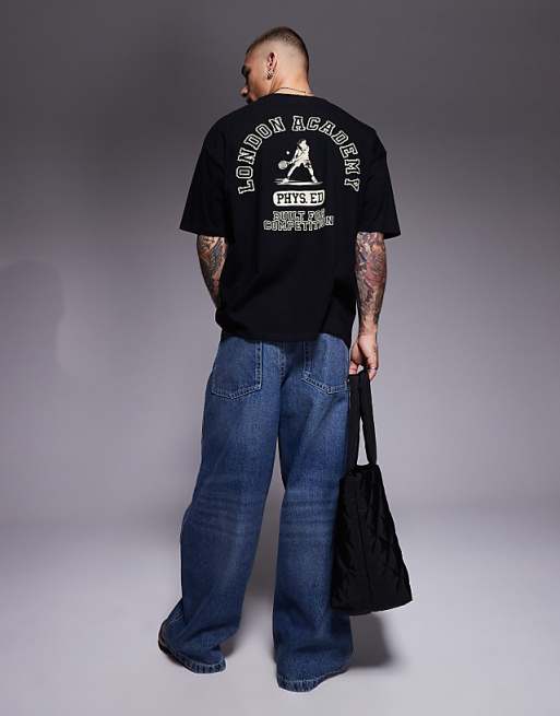 ASOS DESIGN Oversized T-shirt With Sports Graphic In Black
