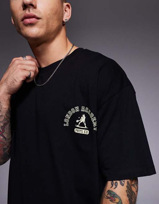 ASOS DESIGN Oversized T-shirt With Sports Graphic In Black