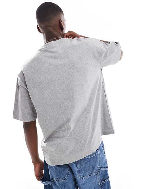 ASOS DESIGN Oversized T-shirt With Sports Graphics In Grey Marl