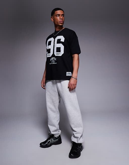 ASOS DESIGN Oversized T-shirt With Sports Graphics In Black