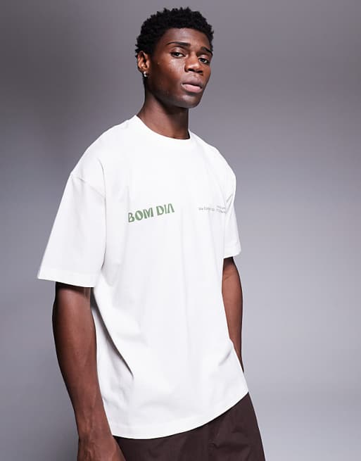 ASOS DESIGN Oversized T-shirt With Summer Graphic In Off White