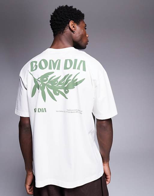 ASOS DESIGN Oversized T-shirt With Summer Graphic In Off White