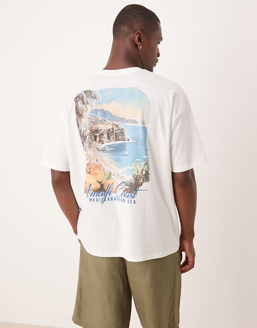 ASOS DESIGN oversized t-shirt with summer graphic in white