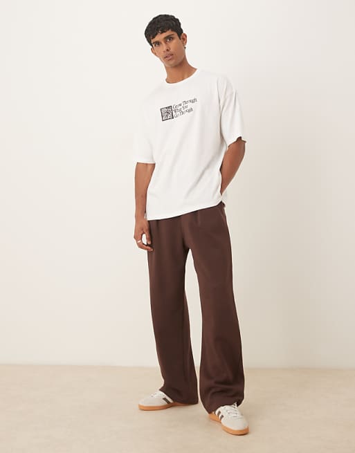 ASOS DESIGN Oversized T-shirt With Text Embroidery In White