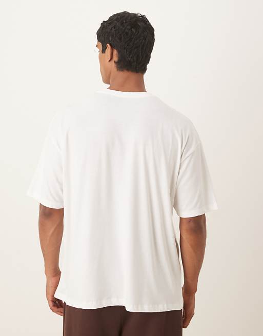 ASOS DESIGN Oversized T-shirt With Text Embroidery In White