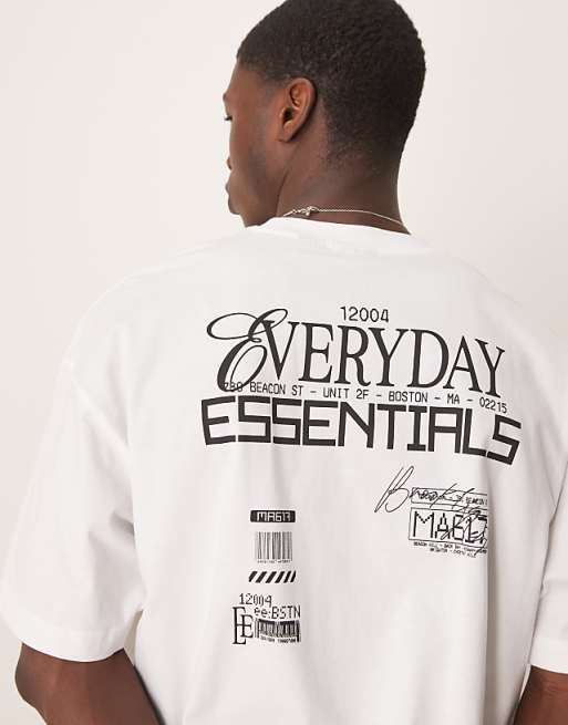ASOS DESIGN Oversized T-shirt With Text Graphic In White