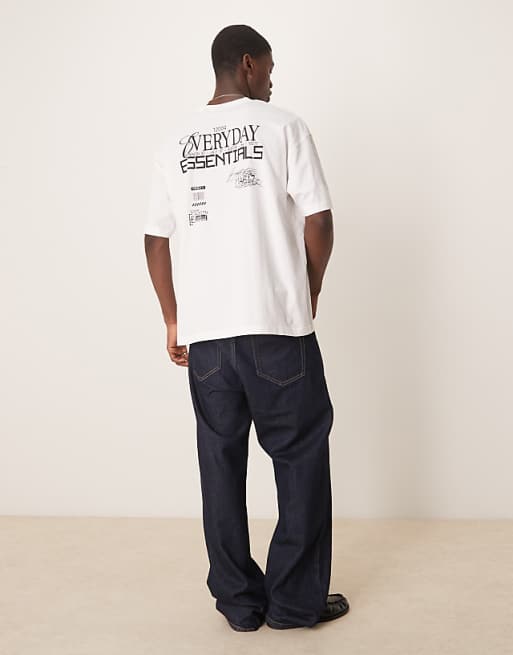 ASOS DESIGN Oversized T-shirt With Text Graphic In White