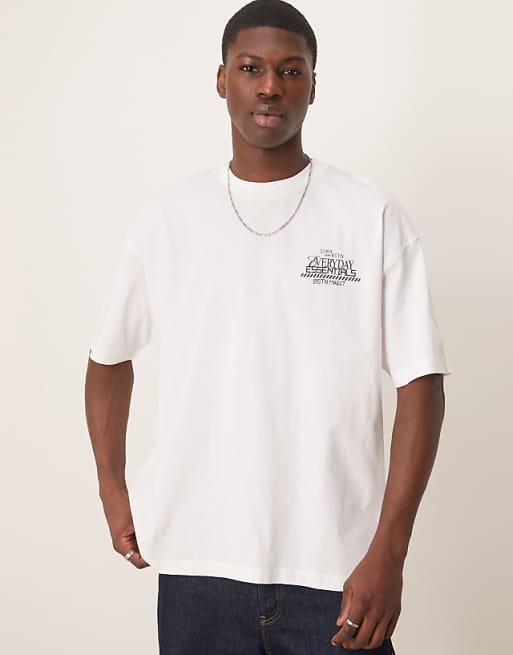 ASOS DESIGN Oversized T-shirt With Text Graphic In White