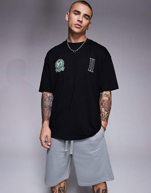 ASOS DESIGN Oversized T-shirt With Text Graphics In Black