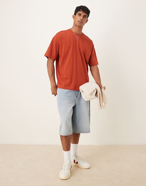 ASOS DESIGN Oversized T-shirt With Text Print In Orange