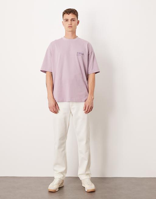 ASOS DESIGN Oversized T-shirt With Tonal Print In Lilac