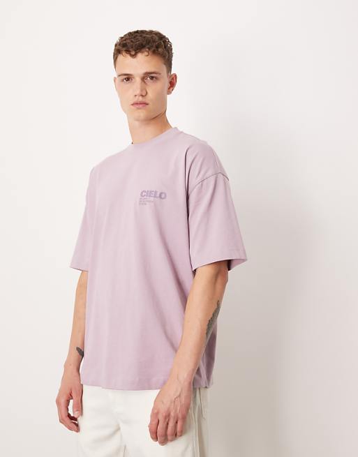 ASOS DESIGN Oversized T-shirt With Tonal Print In Lilac