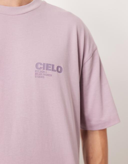 ASOS DESIGN Oversized T-shirt With Tonal Print In Lilac