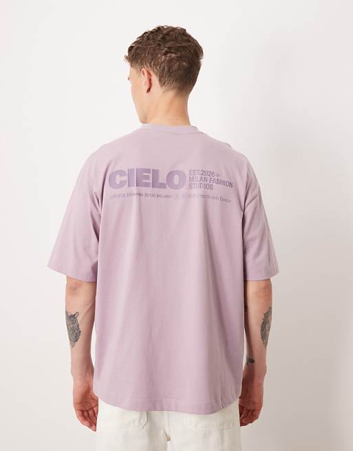 ASOS DESIGN oversized t-shirt with tonal print in lilac