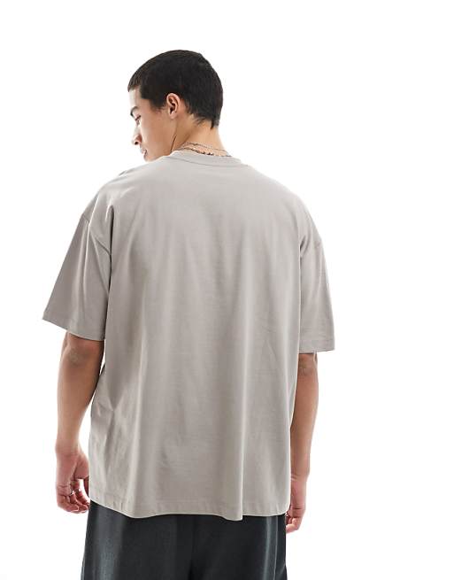 ASOS DESIGN Oversized T-shirt With Varsity Graphics In Brown