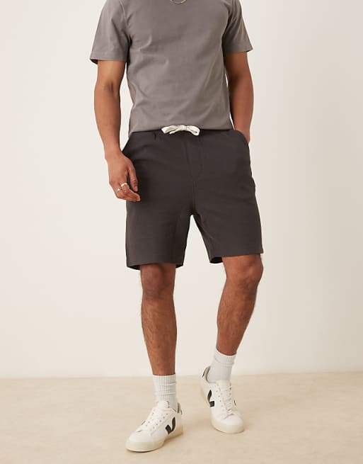 ASOS DESIGN Oversized Waffle Textured Short In Black