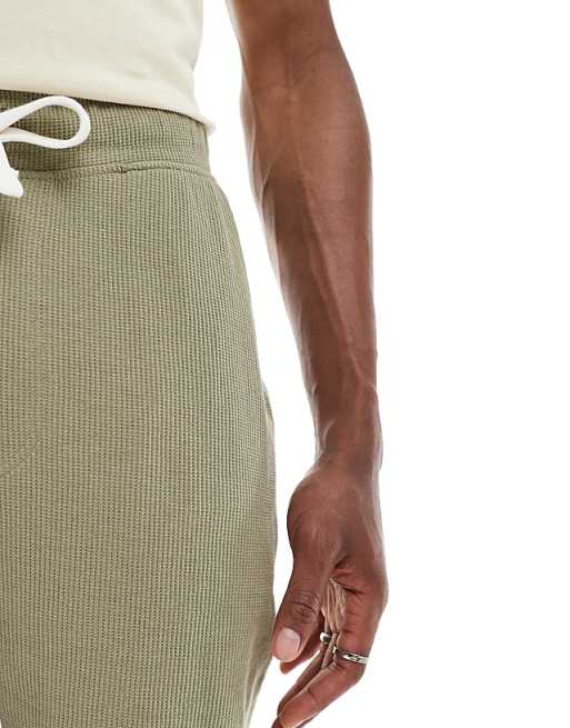 ASOS DESIGN Oversized Waffle Textured Short In Brown