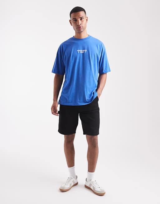 ASOS DESIGN Oversized Washed T-shirt With Scenic Graphic In Blue