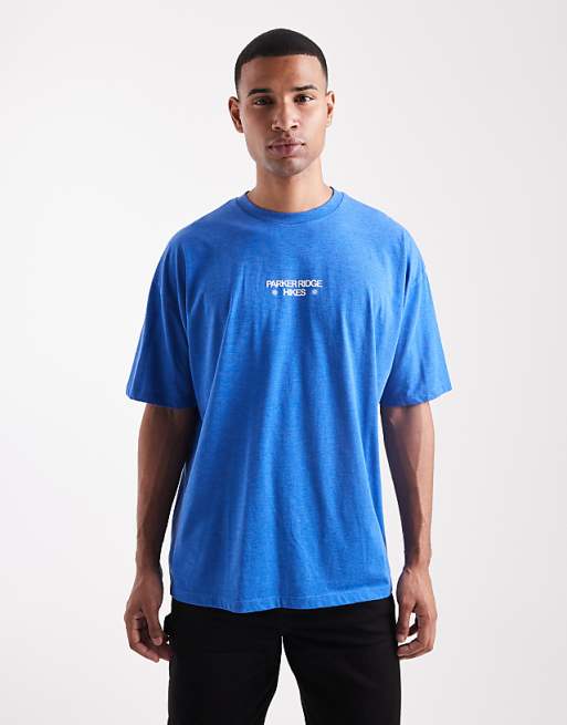 ASOS DESIGN Oversized Washed T-shirt With Scenic Graphic In Blue