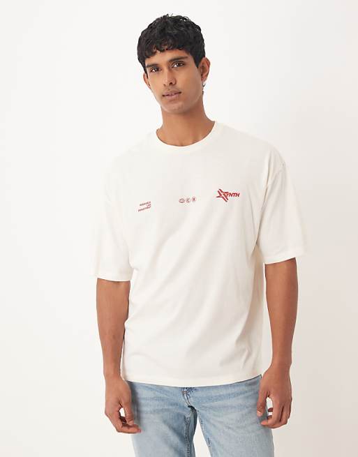 ASOS DESIGN Oversized With Street Graphics In Cream
