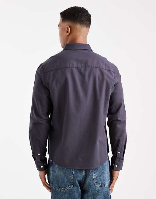 ASOS DESIGN Oxford Regular Shirt In Grey
