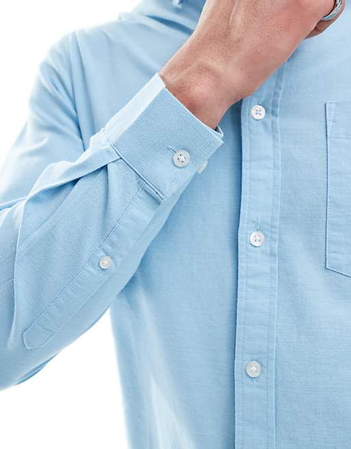 ASOS DESIGN Oxford Regular Shirt In Light Blue