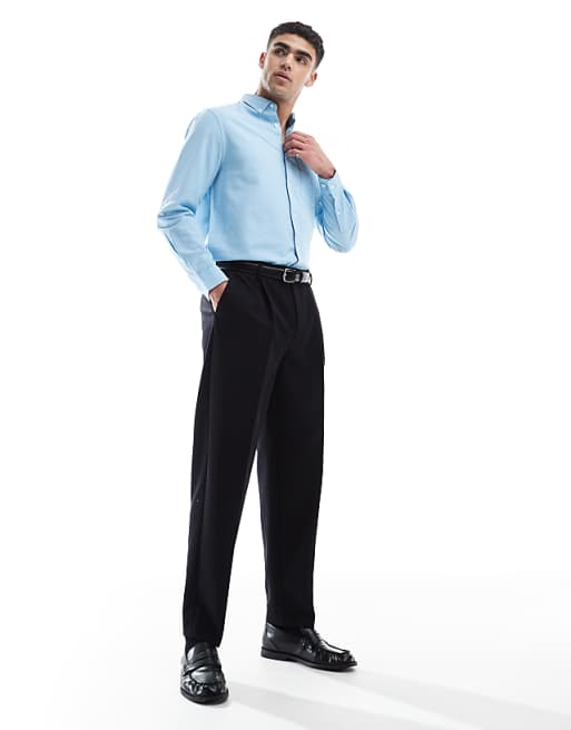 ASOS DESIGN Oxford Regular Shirt In Light Blue