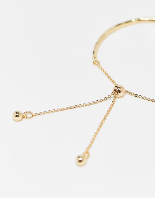ASOS DESIGN Pack Of 2 Bracelets With Simple Toggle Detail In Gold Tone