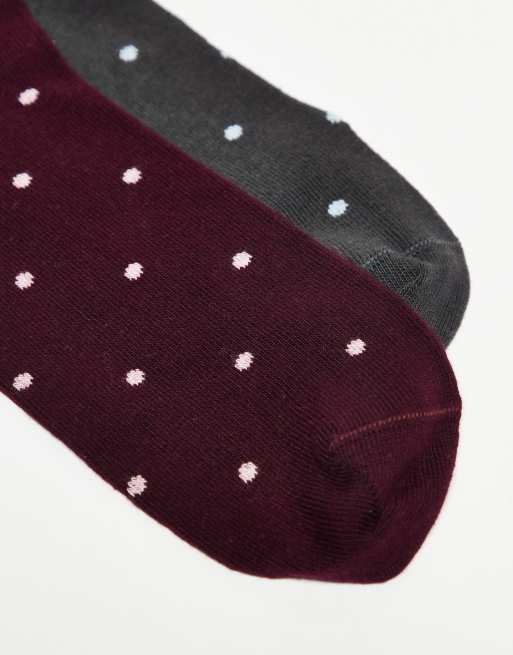 ASOS DESIGN Pack Of 2 Socks With Mini Polka Dot Design In Multi