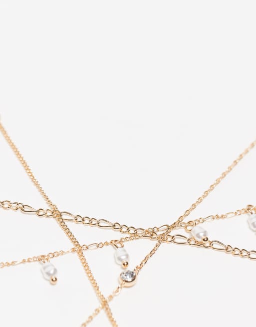 ASOS DESIGN Pack Of 5 Chain Bracelets In Gold Tone