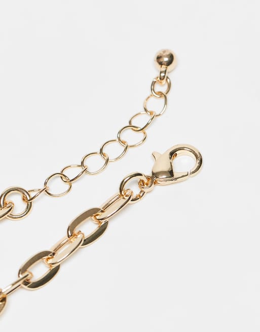 ASOS DESIGN Pack Of 5 Mixed Fine Chain Bracelets In Gold Tone