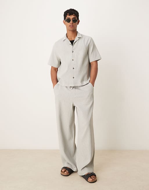 ASOS DESIGN plisse co-ord in grey