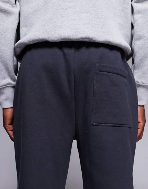 ASOS DESIGN Premium Heavy Weight Straight Leg Joggers In 400gsm In Charcoal