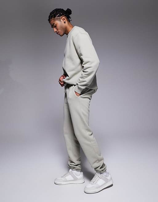 ASOS DESIGN Premium Heavyweight Co-ord Tapered Jogger In 400gsms In Black